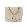 Mini-Umhängetasche in Beige mit goldener ovaler Schnalle und eleganter Kette - Beige