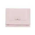 Pink trifold wallet with bow decoration, minimalist light pink purse for women - Light Pink