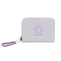 Piccolo portafoglio in ecopelle viola chiaro con stampa gatto e cinturino da polso - Viola chiaro