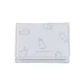 Hellblaue dreifach faltbare PU-Ledergeldbörse mit Kaninchenmotiv und minianimal-Logo - Hellblau (Hasenmuster)