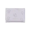 Short lavender PU leather wallet featuring cute gray cat illustrations and gold lettering - Light Purple (Cat Pattern)