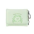 Portafoglio in pelle PU verde menta con carino orsetto e portachiavi in argento - verde chiaro