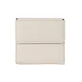 Elegante portafoglio da donna bianco crema in pelle martellata con design minimalista - Bianco