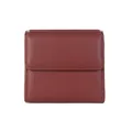Portafoglio corto da donna in pelle bordeaux con texture a grana e design moderno - Borgogna