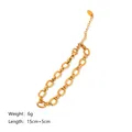 Detail of gold oval link bracelet with lobster clasp and extension chain, 15cm length - Bracelet / Gold Bracelet (JC-24819-2-3)