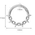Dimensioni dettagliate del septum in acciaio 316L con punte e chiusura a cerniera punk - Stile Geometrico con Punte Argento (JC-241209-2 Argento) / 1.2*10mm