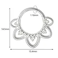 Detail showing 1.18mm thickness and 15.4mm width of a 316 stainless steel floral nose ring - Silver Cut-out Floral Style (JC-241209-3 Silver)