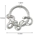 316L stainless steel hinged nose ring with intricate twisted knot design 1.2mm gauge - Silver Twisted Knotted Style (JC-241209-5 Silver)