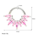 316L stainless steel hinged ring set with seven marquise-cut pink cubic zirconia gems - Pink