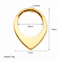 Aro de septo dorado de acero inoxidable con forma de gota y grosor de 1,2 mm para oreja - Pequeño Dorado (1.2mmx8mm)