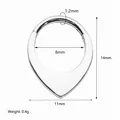 Aro de bisagra de acero inoxidable plateado en forma de gota, grosor de 1,2 mm - Pequeño Plateado (1.2mmx8mm)