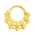 Anello da setto in acciaio 316L con design a ragnatela dorata per piercing al corpo - Stile Ragnatela Oro (JC-241209-1 Oro) / 1.2*10mm