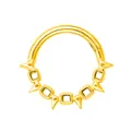 316 Edelstahl Scharnierring mit Punk-Stacheln und Gold-Finish für Piercings - Gold Geometrischer Spike Stil (JC-241209-2 Gold) / 1.2*10mm