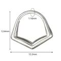 Polished silver pentagonal hinged segment ring for piercing with 1.18mm gauge size - Silver Geometric V-Shape Style (JC-241209-4 Silver)