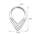 Polished silver stainless steel teardrop septum ring with hollow geometric mesh pattern - 1.2*10mm / Steel