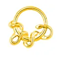 Polished golden stainless steel piercing hoop with detailed snake design for nose or ear - Gold Coiled Snake Style (JC-241209-5 Gold)