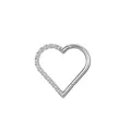 316L stainless steel heart-shaped clicker hoop with 18K plating and sparkling cubic zirconia - 1.2*8mm / Steel