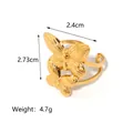 Chic 18K gold plated stainless steel double butterfly ring with adjustable open band - Overlapping Double Butterfly Style (JC-250312-3-1)