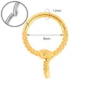 Golden 316L stainless steel snake hinged segment ring with 1.2mm gauge and 8mm diameter - 1.2x8mm / Gold (JC-250325-1-1)