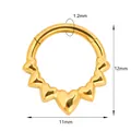 Golden heart-shaped septum clicker ring with five small hearts and 1.2mm gauge bar - 1.2*8mm / Gold