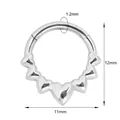 Silver stainless steel heart-shaped nose clicker ring with seven small heart motifs - 1.2*8mm / Silver