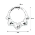 316L stainless steel heart shaped septum ring 1.2mm clicker hoop earring in silver - Gauge 1.2*Diameter 8 / Silver