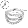 Silver 8mm stainless steel triple layered clicker nose ring with braided texture - Silver (JC-250402-3-2)