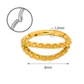 Golden 316 stainless steel 1.2mm 8mm double-layered septum ring with braided texture detail - Gold Twisted Double Layer Style (JC-250408-1-1)