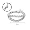 316L stainless steel hinged segment nose ring with 1.2mm gauge and 8mm inner diameter - Silver Twisted Double Layer Style (JC-250408-1-2)
