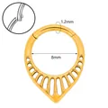 Gold 316 stainless steel teardrop clicker ring for nose or ear piercing 1.2x8mm - Hinged Clicker Style (JC-250414-1-1) / Gold