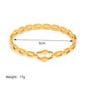 Detail shot of 18K gold plated steel bracelet with screw design link and 6cm diameter - Chain Screw Style (JC-250508-1-2)