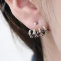 Gothic silver skeletal hand bone stud earrings with punk claw design for men and women - Ghost Claw Pair
