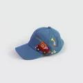 Detail der blauen Denim Baby-Baseballkappe mit Cartoon-Tiger-Auto-Stickerei - Einheitsgröße(Einstellbar) / Hellblau