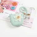 Mint blue woven straw crossbody bag for girls with large white fabric daisy decoration - Single Bag / Light Green