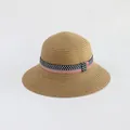 Dettaglio del cappello di paglia per bambini con nastro decorativo bandiera americana classica - Cachi-Nastro Stella