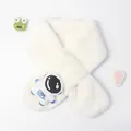 Sciarpa bianca in peluche sintetica per bambini con applicazione di astronauta - 75*10cm / Bianco