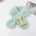 Écharpe en peluche vert menthe pour enfants avec fausse fourrure et détail de chat - Vert Menthe