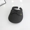 Damen Stroh-Sonnenhut in Schwarz mit offenem Top und eleganter Schleifenverzierung - M(55-59cm) / Schwarz