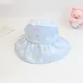 Light blue kids sun hat with cartoon rabbit patterns and breathable mesh design - 49-53cm / Rabbit Sky Blue