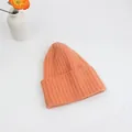Leuchtend orangefarbene Strickmütze mit Umschlag für Winterwärme und täglichen Komfort - Einheitsgröße / Orange