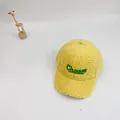 Bright yellow lamb wool baseball cap with green Chaser embroidery for kids - Yellow