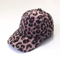 Lila Kinder-Baseballkappe mit Leopardenmuster, klassischem 6-Panel-Design und Schirm - S Kinder (48-52CM) / Hellviolett