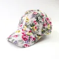 Floral baseball cap with pink and yellow roses on beige canvas, vintage country style - M (55-58cm) / Fabric Style / Beige