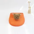 Visiera parasole pieghevole in paglia arancione per bambini con decoro orsetto peluche - 48-52cm / Orso Arancione