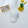 Classic solid white kids baseball cap in cotton twill with breathable embroidered eyelets - 2-8 Years / White