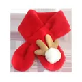 Winter pluche rendier sjaal voor kinderen in feestelijk rood met witte pompon - Rood