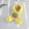 Tour de cou en polaire jaune pour enfant avec adorable peluche de dinosaure vert - Standard / Dinosaure Vert-Jaune d'Oie