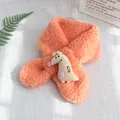Écharpe en polaire orange pour enfants avec décoration de souris de dessin animé 3D - Kangourou orange