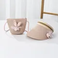 Pink girl's straw sun hat and matching crossbody bag set with cute bunny decoration - 48-52cm / Single Hat / Pink - Pink Rabbit