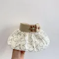 Opvouwbare zonneklep met bloemenpatroon en geweven details voor kinderen en dames - S Kinderen / Groen